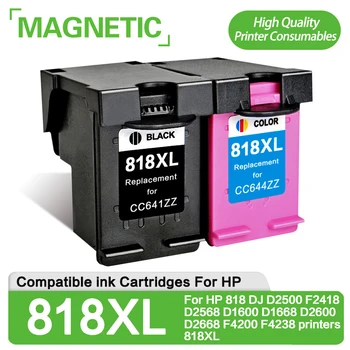 Magnético cartuchos de tinta Compatíveis Para HP818 Para HP 818 DJ D2500 F2418 D2568 D1600 D1668 D2600 D2668 F4200 F4238 impressoras 818XL