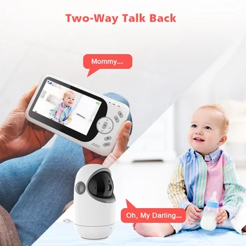 Mãe de Crianças Monitor do Bebê com Pan-Tilt 2.4 G sem Fio Visão Noturna Áudio em Dois sentidos Câmera de Segurança Babá VB801 de 4.3 Polegadas
