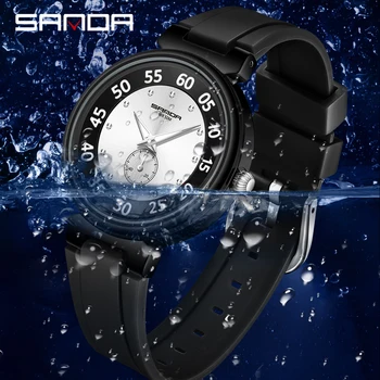 SANDA 2023 Nova Homens Relógio de Quartzo Moda Casual Mens Relógio Cronógrafo Luminosa Dedo 50M Impermeável Relógio Masculino 3212