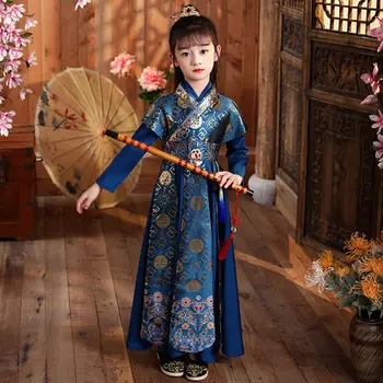 Crianças Bordar HanFu Antigo Estudante De Fantasia De Menino&Menina Partido Executar Fotografia Vestido De Bebê O Ano Novo Chinês Tradicional Roupas