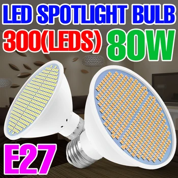 Lâmpada LED Bulbo E27 220V Luz 30W 50W 80W Lampara Holofotes Smart LED 110V Ponto de Luz em Casa Chandelier, Lâmpada Vela de Armário de Iluminação