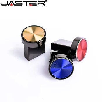 JASTER, Unidade Flash USB de Moda Mini botão de Metal Memory stick Preto à prova de Água de armazenamento Externo, Pen drive 16GB 32GB 64GB de disco de U