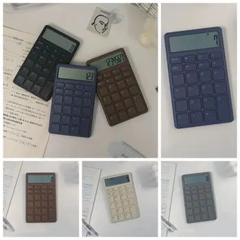 Silêncio Simples e Portátil Calculadora de papel de carta material de Escritório Panorâmico 12 Dígitos ABS Chocolate Estilo de Ferramentas de Aprendizagem