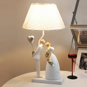 Criativo Par Lâmpada De Mesa De Casamento Sala Quarto A Luz Da Noite Decoração Atmosfera Moderna E Simples Lâmpada De Presentes De Casamento