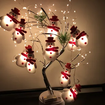 Santa Árvore de Natal Decoração de 10 LED Garland Luz Seqüência de Decoração de Natal para Casa 2021 Enfeites de Natal o Ano Novo 2022 Navidad