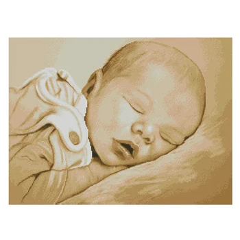 Amishop Frete GRÁTIS Qualidade Superior Populares Contadas Ponto de Cruz, Kit de Bebê Em Sono Criança 3861