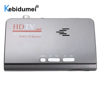 1080P DVB-T/DVB-T2 Sintonizador de TV Receptor DVB T/T2 Caixa de TV de VGA AV de CVBS compatíveis com HDMI, HD digital Satélite receptor de Controle Remoto