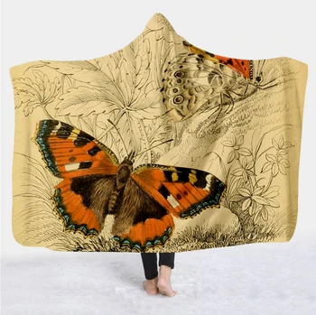 Plstar Cosmos borboleta Colorida inseto Cobertor com Capuz Cobertor 3D full print Wearable Cobertor homens Adultos mulheres Cobertor estilo-1
