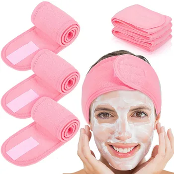 1PC Mulheres Ajustável Hairband Maquiagem Toweling Cabelo envolver a Cabeça Banda de Estiramento Salon SPA Facial Cabeça Acessórios de Cabelo, Duche Pac