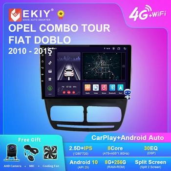 EKIY X7 Android de 10 carros de Rádio Para FIAT DOBLO/OPEL COMBO TOUR 2010-2015 GPS Navi 1280*720 IPS DSP Carplay Multimédia Leitor de DVD