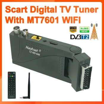 DVB-T2 666 Scart HD H265 T2 Sintonizador de TV Digital DVB T2 Europa Itália H265 HEVC Decodificador HD DVB T2 Terrestre Receptor de TV