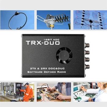 1 PCS TRX-DUO Dual Channel SDR Receptor de Rádio Transmissor Preto PCB+Metal De 16 Bits Receptor E 14 Bits Transmissor da SDR de Software Rádio