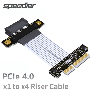 Marca Nova placa PCI Express x4 x1 4.0 GPU Fita Riser Cabo PCIe x1 x4 Placa de Captura de RAID de SSD, USB, LAN Cartões Gen4 da placa principal Extensor
