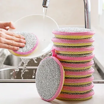 5Pcs Dupla face para lavar a Louça Esponja de Panela Panela de Prato, Esponjas de Lavar Família de Ferramentas de Limpeza de Cozinha de Mesa de Lavar Pincel